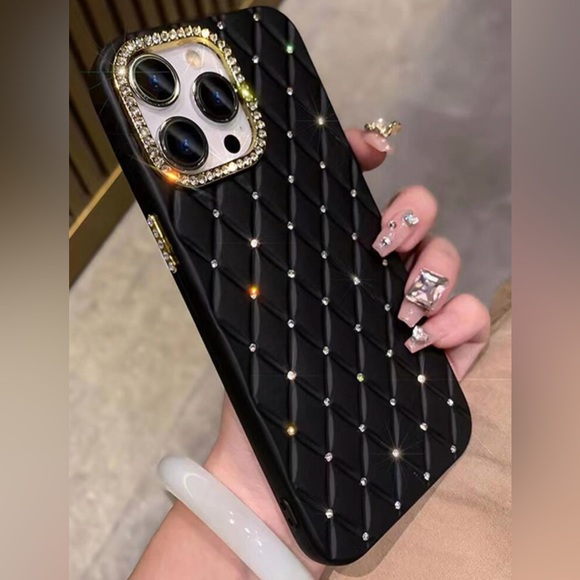 Other - Iphone 14 Rhinestone Decor Rhombus Pattern Phone Case